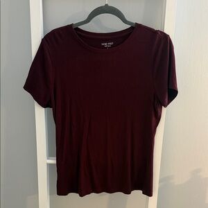 Nine West Deep Burgundy Short Sleeve Tee